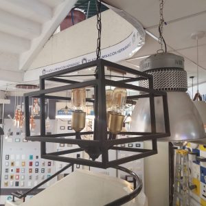 COLGANTE NEGRO CON FOCO VINTAGE