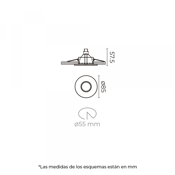 Luminaria downlight de Empotrar en Techo para Baños y Zonas de Humedad, Modelo TH-1216 Illux - Imagen 3