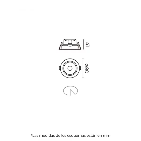Luminario downlight LED dirigible redondo para empotrar en techo. - Imagen 2