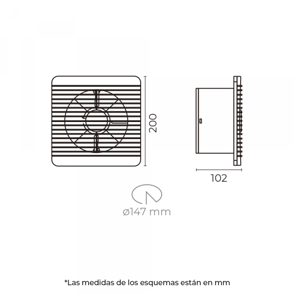 Extractor de aire Illux 6" silencioso, antirretorno, VT-1906.B - Imagen 8